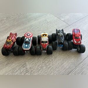 Lot of 5 Marvel DC Comics Hot Wheels Spin Master Monster Jam 1:64 Scale Trucks